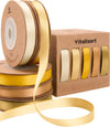 Double Face Satin Ribbon 3/8" x 50Yd (Assorted Gold) - Vitalizart