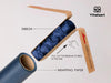 Wrapping Paper Set 30"x197" Pearly - Lustre With Silk Like Satin Ribbon & Gift Tags (Blue Paper & Blue Ribbons) - Vitalizart