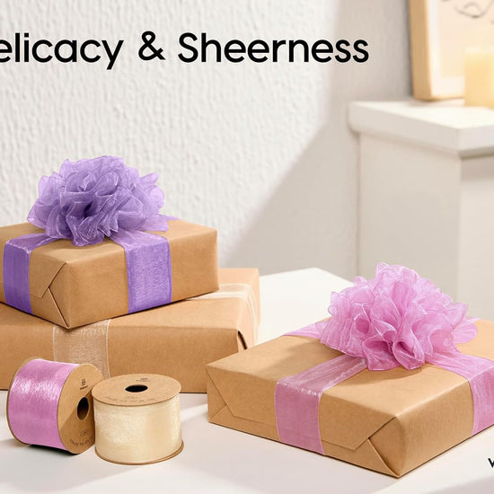 Organza Sheer Ribbon 1.5" x 30 Yd (Lavender & Pink) - Vitalizart