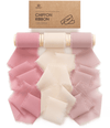 Chiffon Ribbon with Wooden Spool 2" x 15 Yd (Pink Nude & Mauve) - Vitalizart