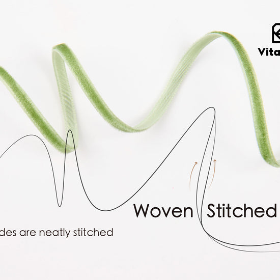 Thin Velvet Ribbon 1/8" x 30 Yard Christmas Decoration Tree Ornaments (Sage Green) - Vitalizart