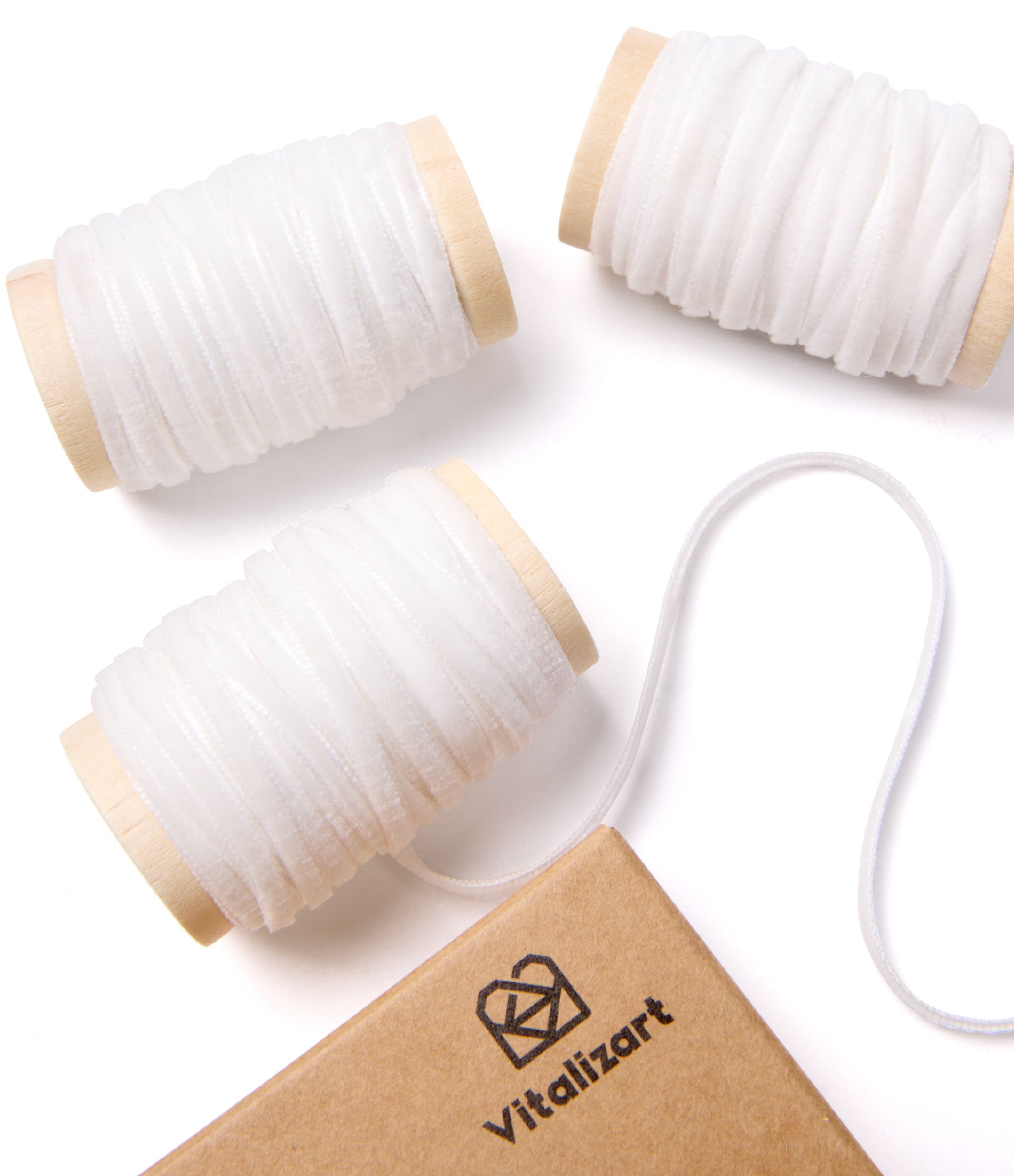 Thin Velvet Ribbon 1/8" x 30 Yard Christmas Decoration Tree Ornaments (Ivory White) - Vitalizart