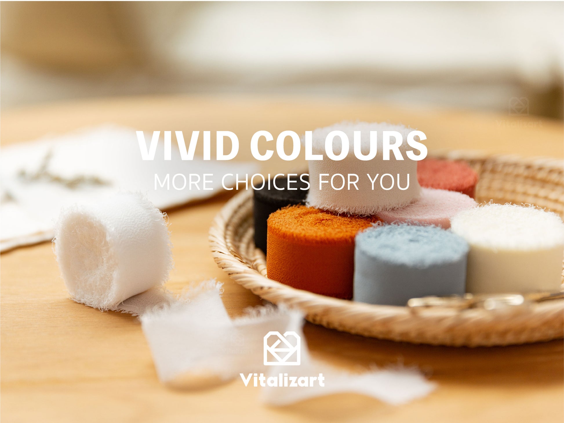 Chiffon Silk Ribbon 1" x 21 Yd (Nude & White) - Vitalizart
