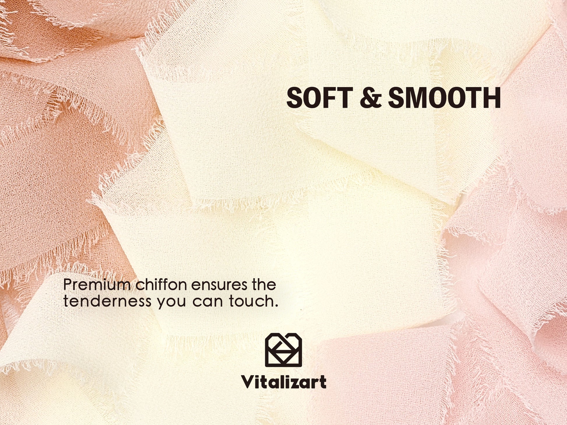Chiffon Silk Ribbon 1" x 21 Yd (Pink & White) - Vitalizart