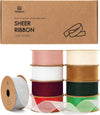 Organza Sheer Ribbons Set 1" x 150 Yd (Mixed Christmas Color) - Vitalizart
