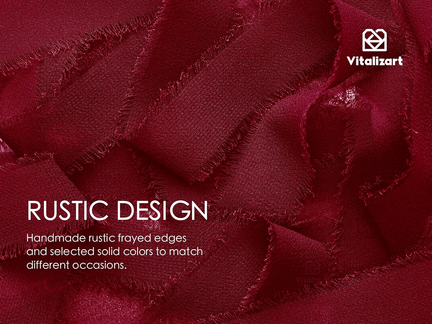 Fringe Chiffon Silk Ribbon 1 Roll 1" x 30 Yd(Red) - Vitalizart