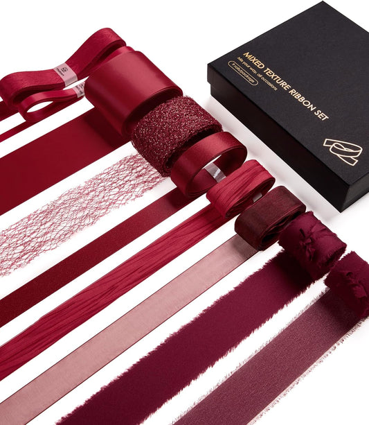 Vitalizart Luxury White Ribbon Set – 30 Yards(Red 30 yd)