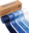 FRAYED FRINGE SILK SATIN RIBBON 1" X 25 YARD (Blue & White)
