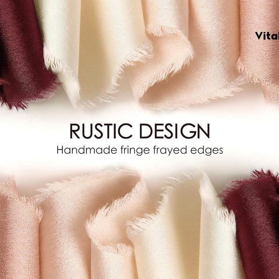 Frayed Fringe Silk Satin Ribbon 1" x 30 Yard (Burgundy) - Vitalizart