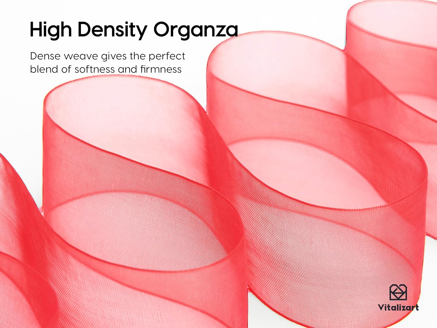 ORGANZA SHEER RIBBON 1.5“ X 30 YD(Red) - Vitalizart