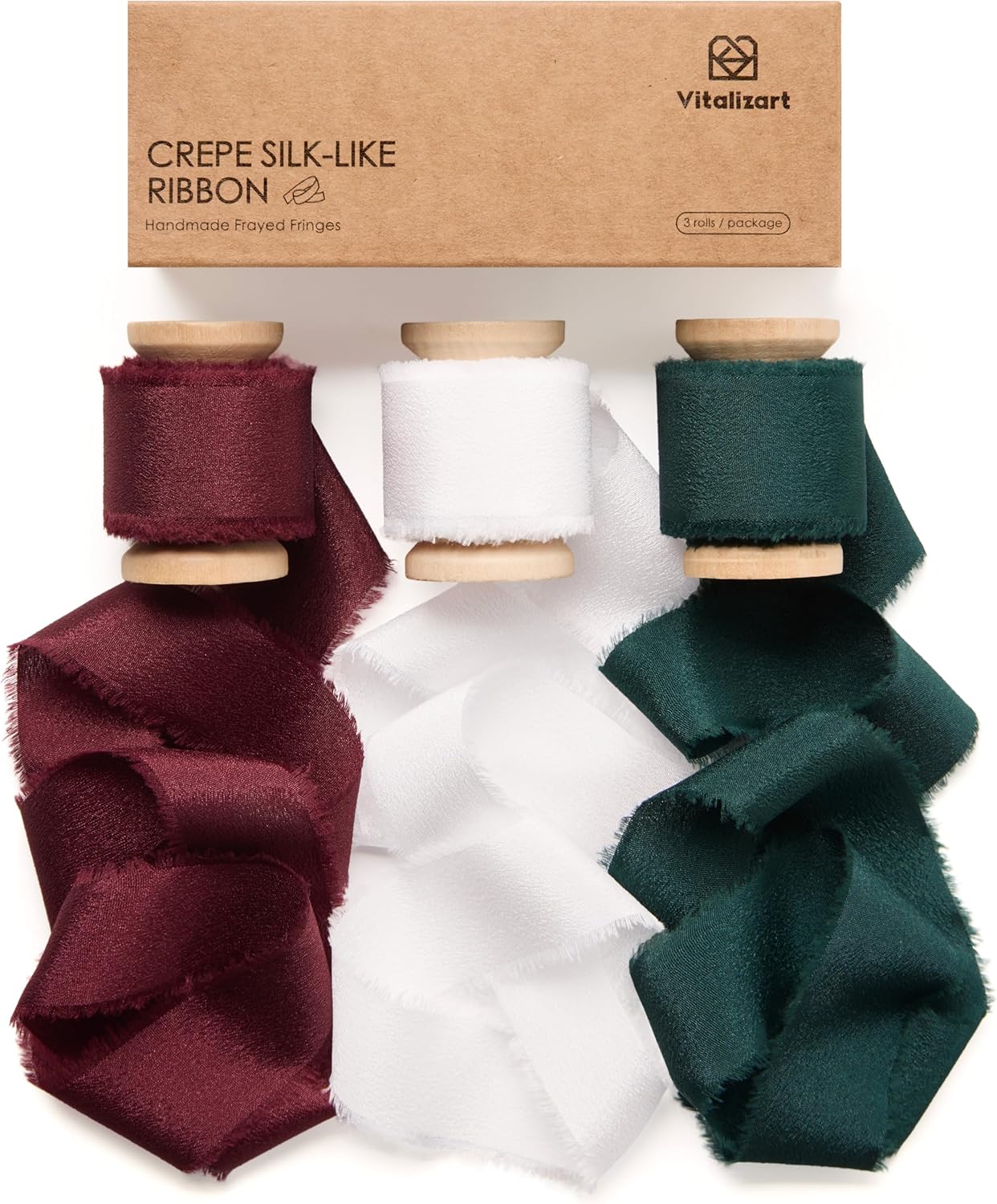 Frayed Fringe Crepe Silk Satin Ribbon 1