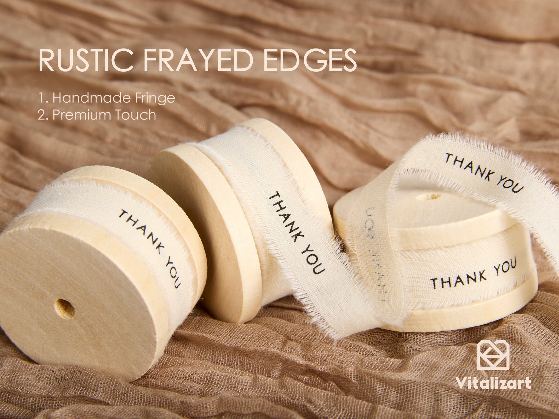 Custom Cotton Ribbon 5/8" x 15 Yd (THANK YOU) - Vitalizart