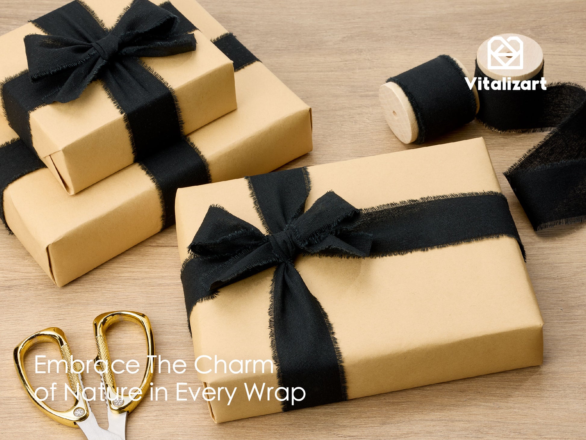 Cotton Ribbon Handmade Fringe 1.5" x 15 Yd (Black) - Vitalizart