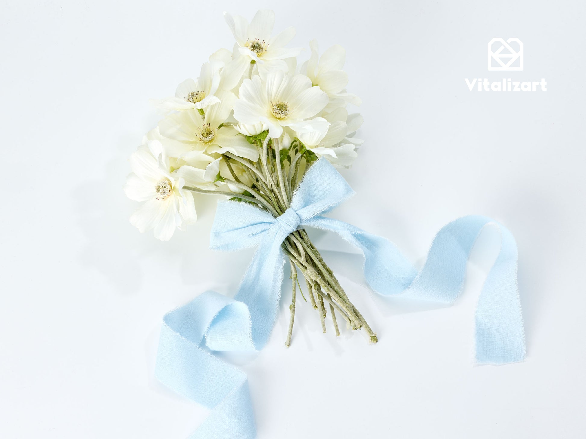 Cotton Ribbon Handmade Fringe 1.5" x 15 Yd (Baby Blue) - Vitalizart