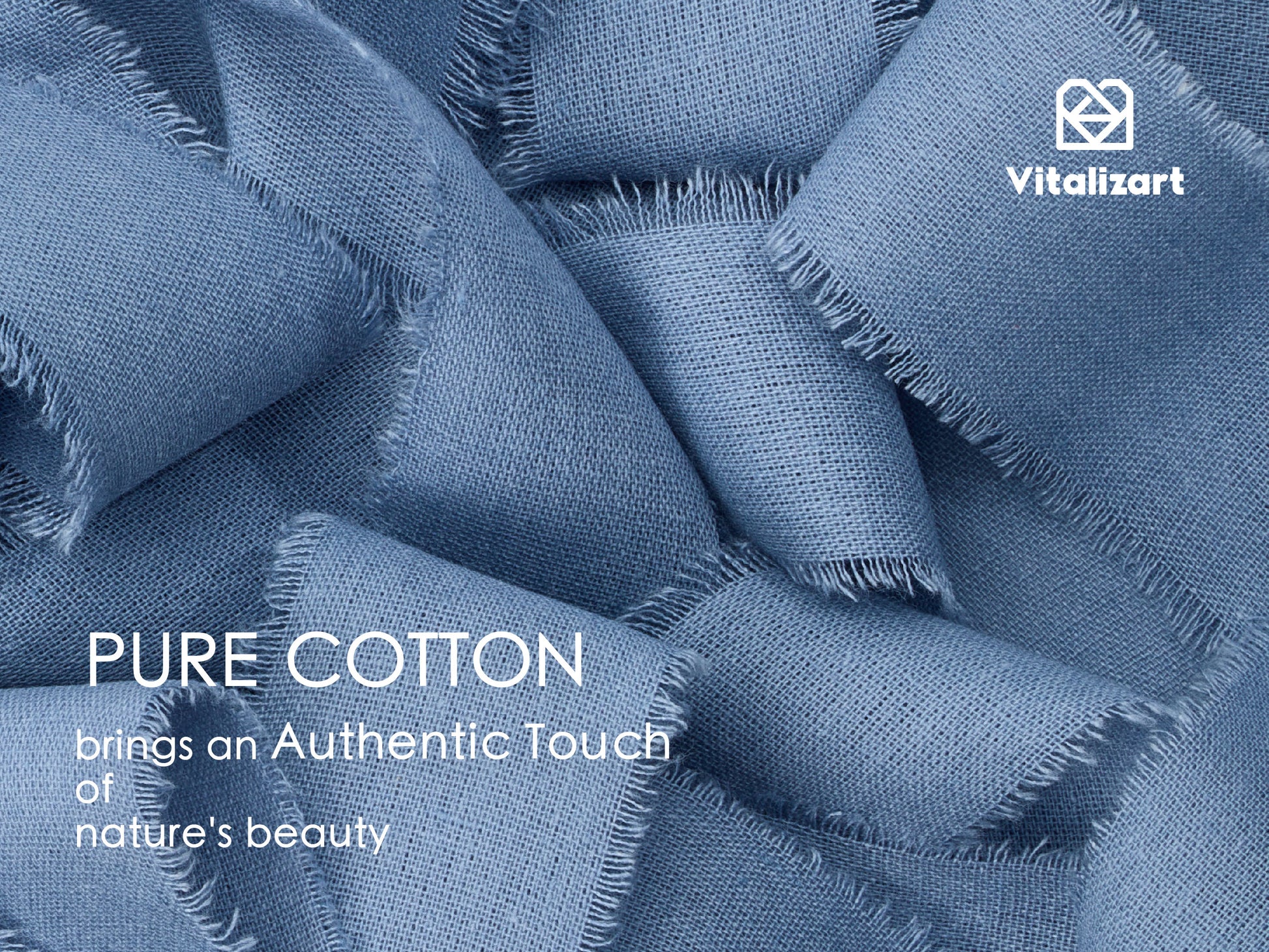 Cotton Ribbon Handmade Fringe 1.5" x 15 Yd (Dusty Blue) - Vitalizart