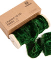 Velvet Ribbon for Christmas Frayed Edges Glossy 1" X 5 YD (Green) - Vitalizart