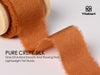 Frayed Fringe Crepe Silk Satin Ribbon 1" x 21 Yard (Nude & Orange) - Vitalizart