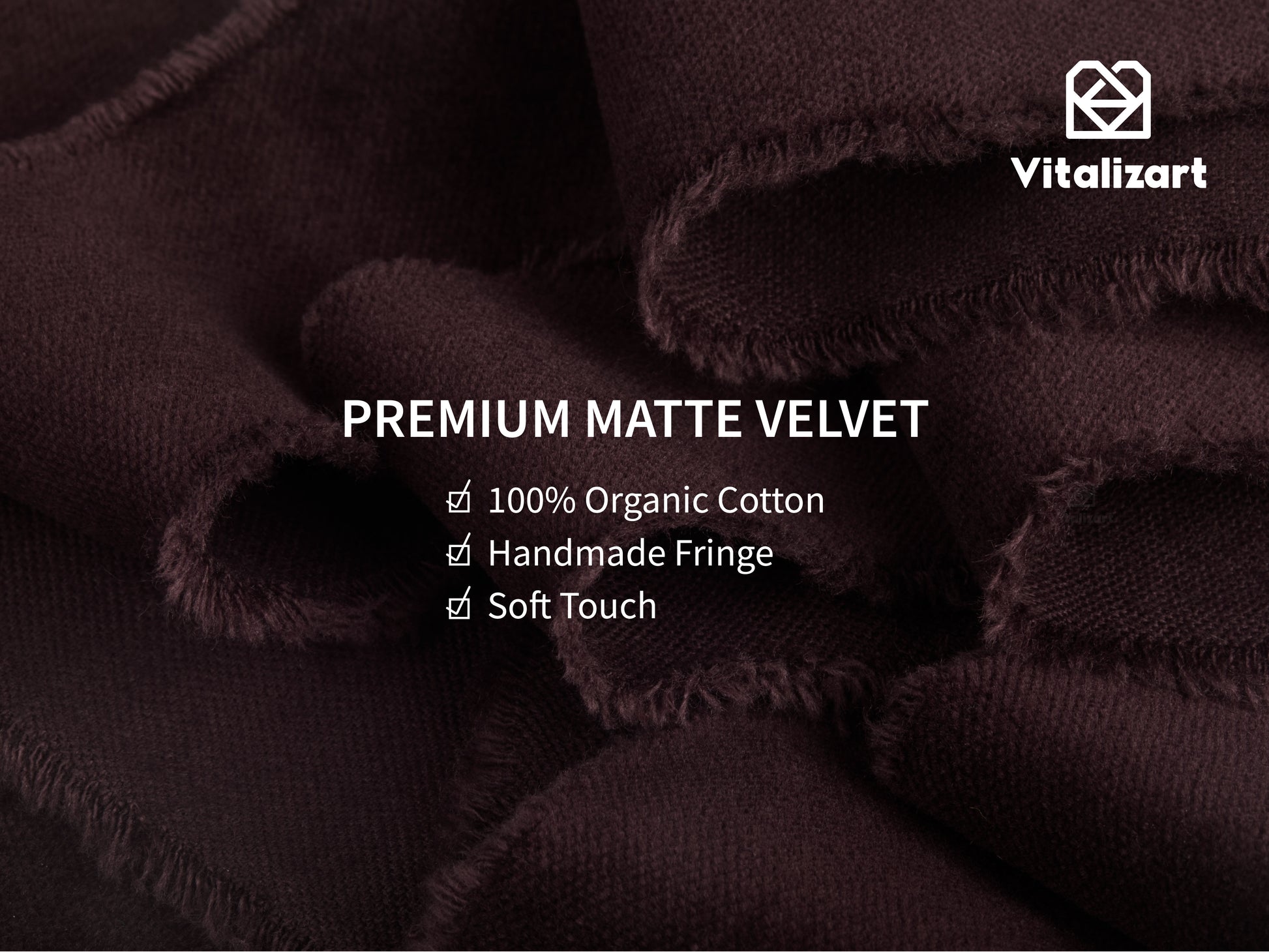 Frayed Fringe Velvet Ribbon 1.5" x 6 Yd (Dark Brown) - Vitalizart
