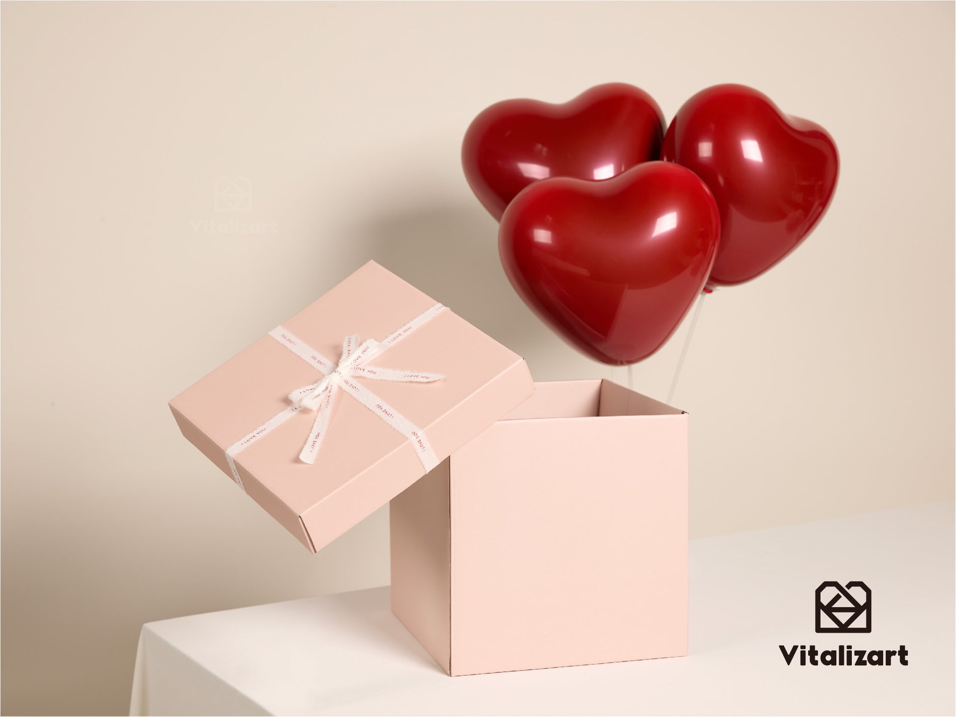 Custom Cotton Ribbon 5/8" x 15 Yd (I LOVE YOU) - Vitalizart
