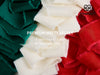 Frayed Fringe Velvet Ribbon for Christmas 1.5" x 6 Yd (White Red Green) - Vitalizart