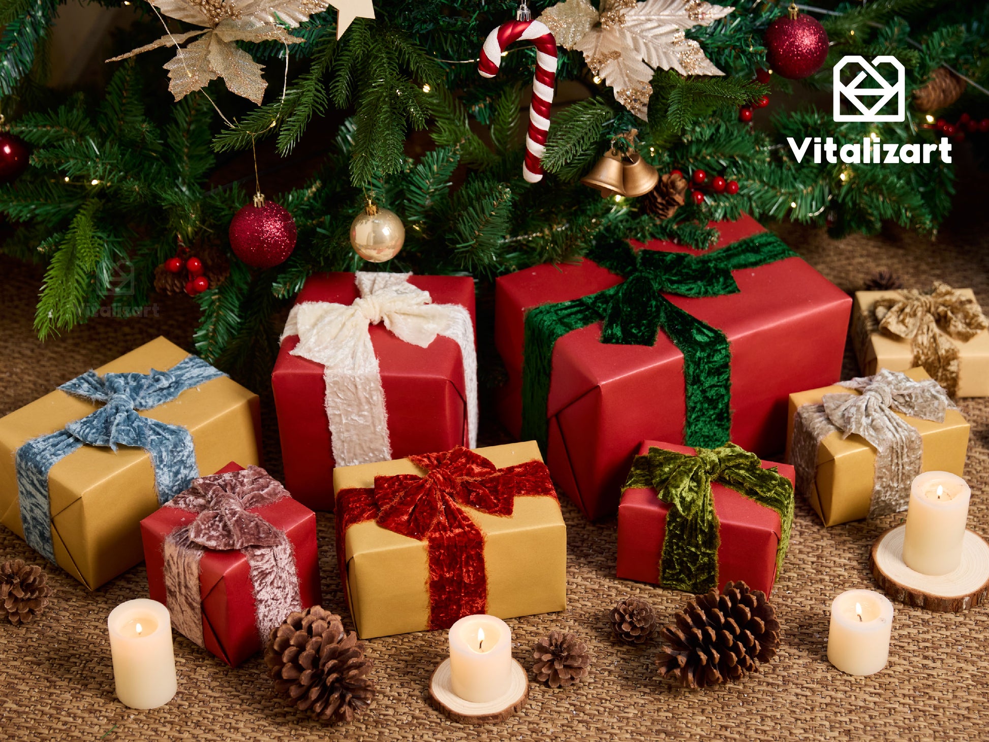 Velvet Ribbon for Christmas Frayed Edges Glossy 2" X 3 YD (Dusty Green) - Vitalizart