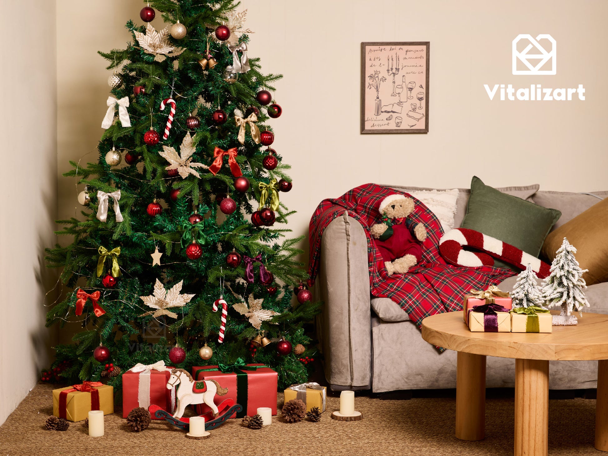 Frayed Edges Glossy Velvet Ribbon For Christmas 1.5"x 4.5YD (Red & White) - Vitalizart