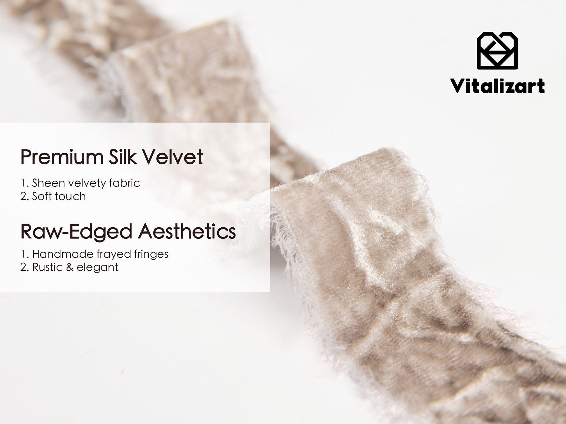 Velvet Ribbon for Christmas Frayed Edges Glossy 1" X 5 YD (Brown) - Vitalizart