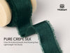 Frayed Fringe Crepe Silk Satin Ribbon 5/8" x 15 Yard (Green) - Vitalizart
