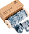 Velvet Ribbon for Christmas Frayed Edges Glossy 1" X 5 YD (Dusty Blue) - Vitalizart