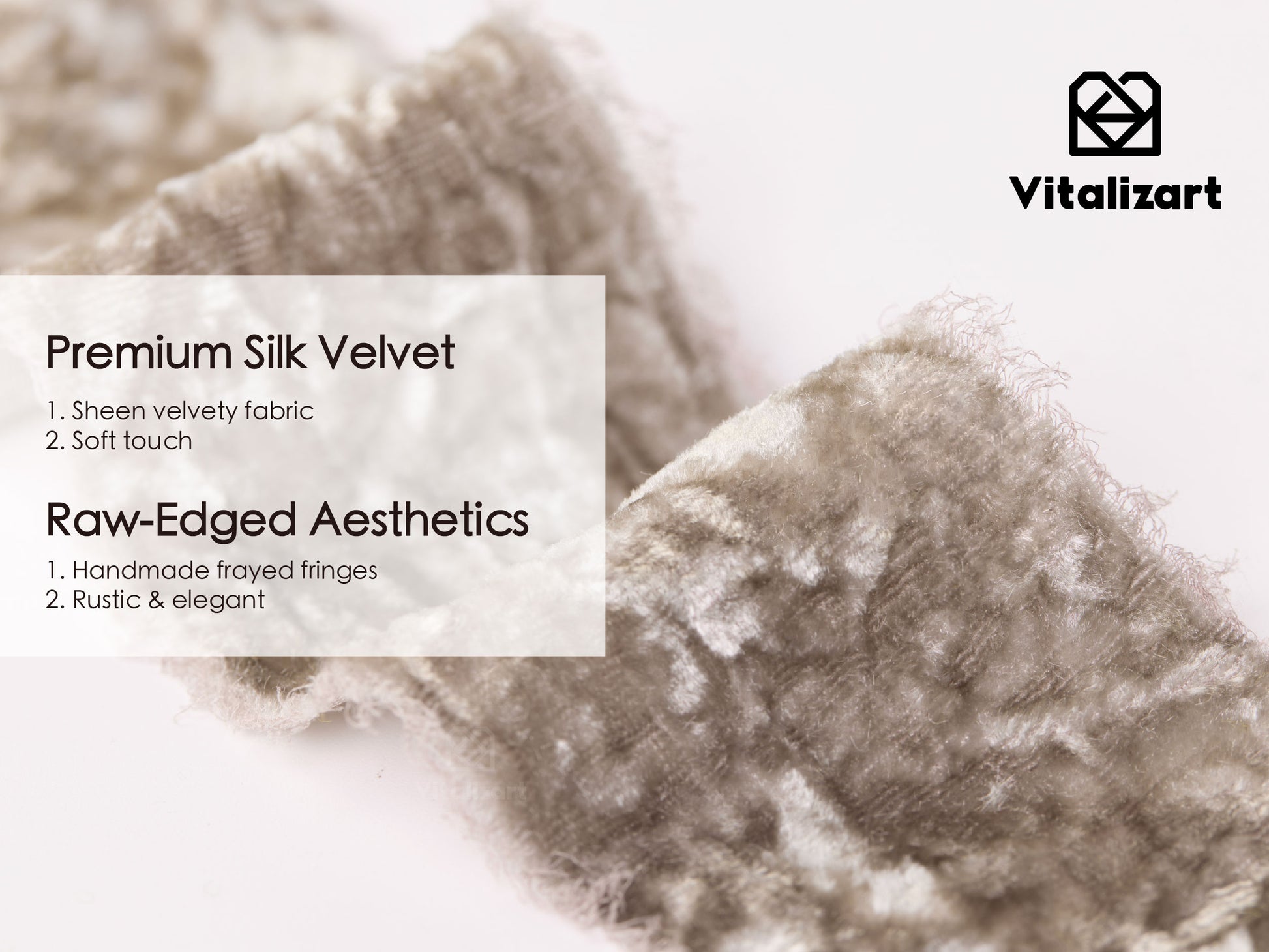 Velvet Ribbon for Christmas Frayed Edges Glossy 2" X 3 YD (Brown) - Vitalizart