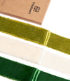 Frayed Edges Glossy Velvet Ribbon For Christmas 1.5"x 4.5YD (Green & White) - Vitalizart