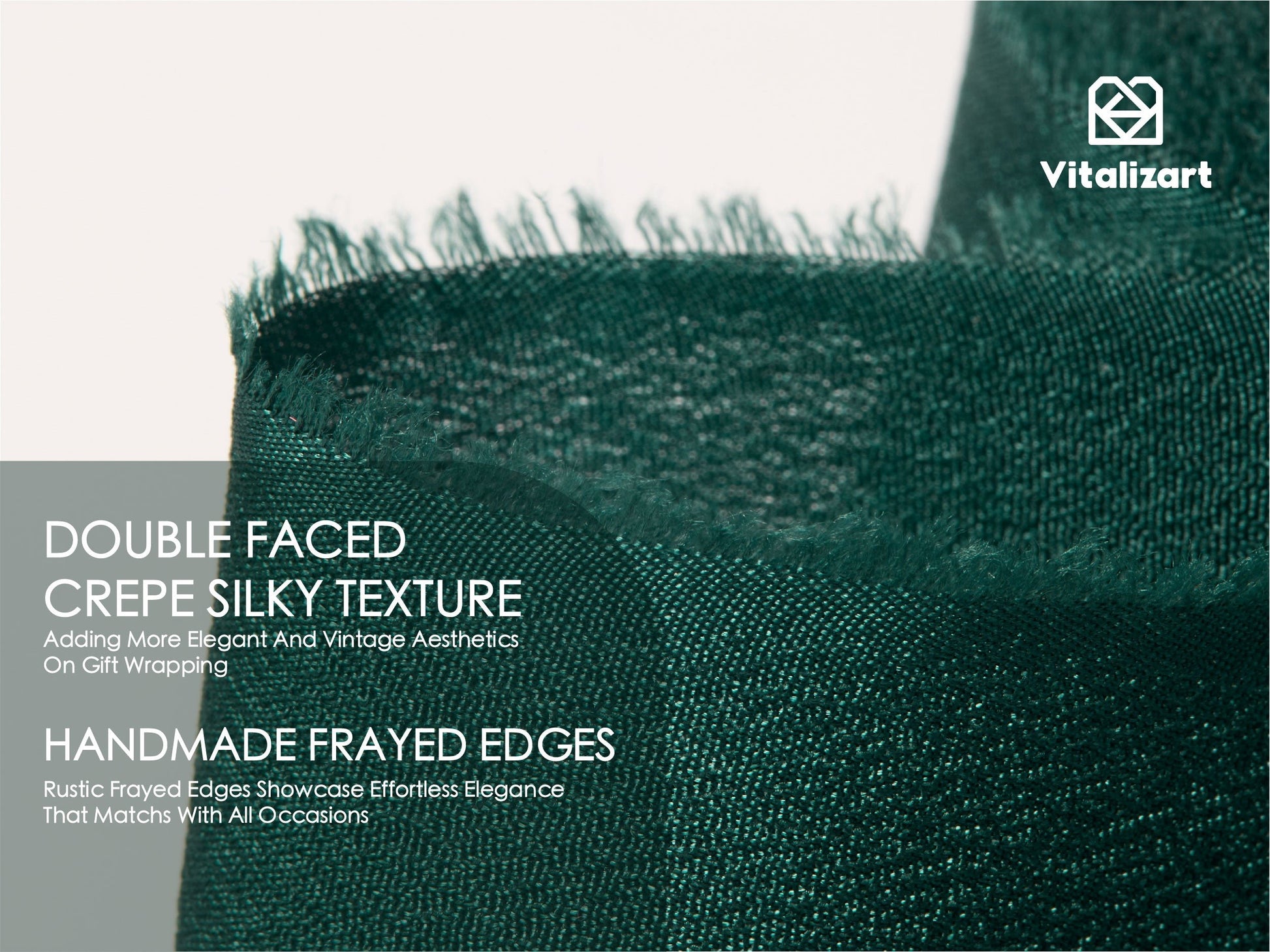 Frayed Fringe Crepe Silk Satin Ribbon 1" x 21 Yard (Red Green White) - Vitalizart