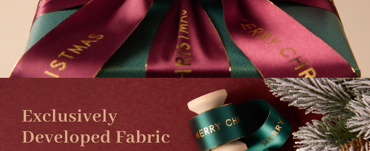 Printed gold foil satin ribbon product details, size, and material