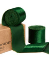 Frayed Edges Glossy Velvet Ribbon For Christmas 1.5"x 5YD (Emerald Green) - Vitalizart