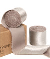 Frayed Edges Glossy Velvet Ribbon For Christmas 1.5"x 5YD (Brown) - Vitalizart