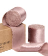 Frayed Edges Glossy Velvet Ribbon For Christmas 1.5"x 5YD (Pink) - Vitalizart