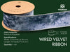Wired Velvet Metallic Crushed Ribbon 2.5" x 10 Yd (Dusty Blue) - Vitalizart