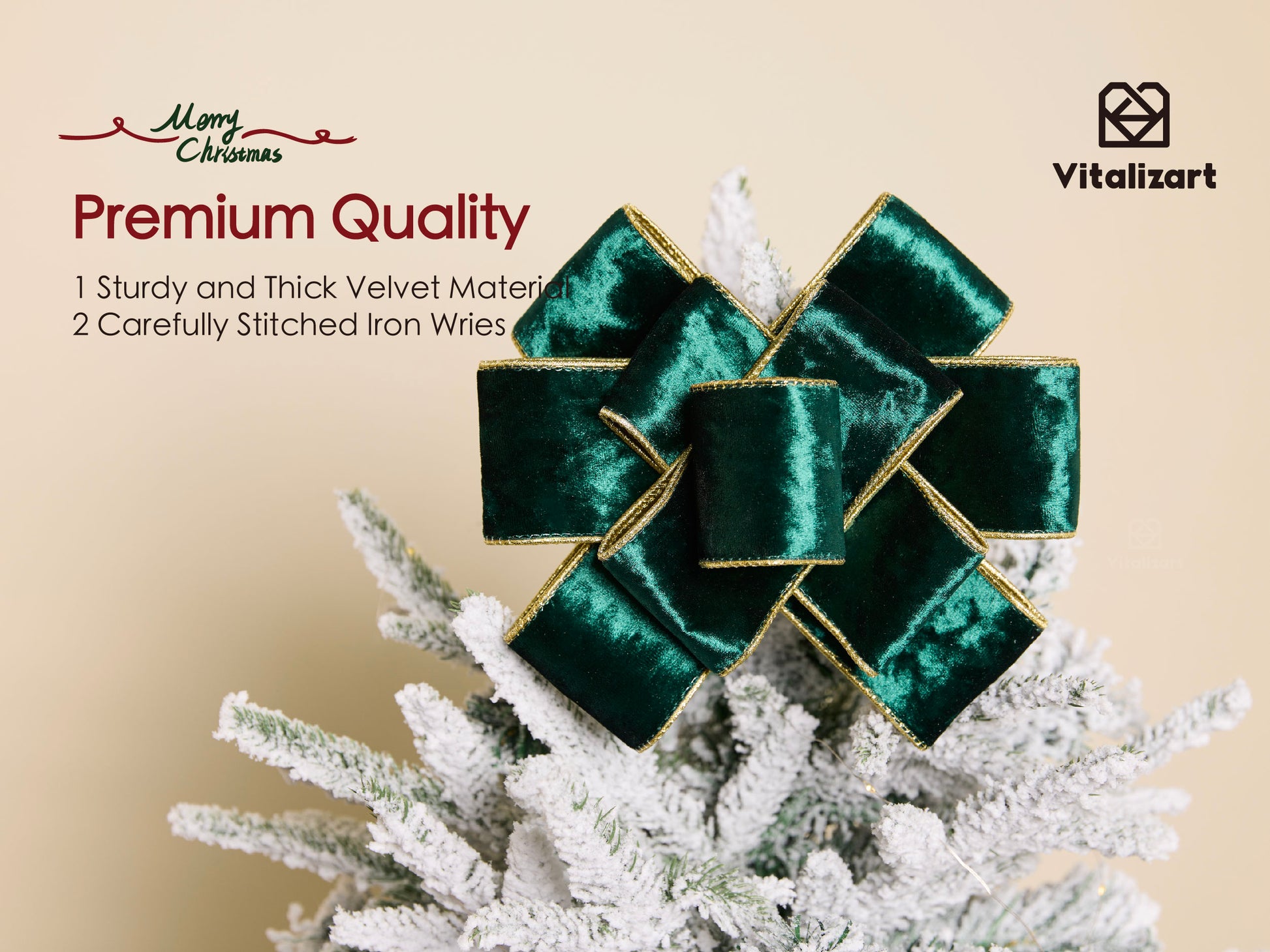 Wired Velvet Metallic Crushed Ribbon 2.5" x 10 Yd (Green) - Vitalizart