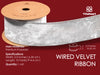 Wired Velvet Metallic Crushed Ribbon 2.5" x 10 Yd (White) - Vitalizart