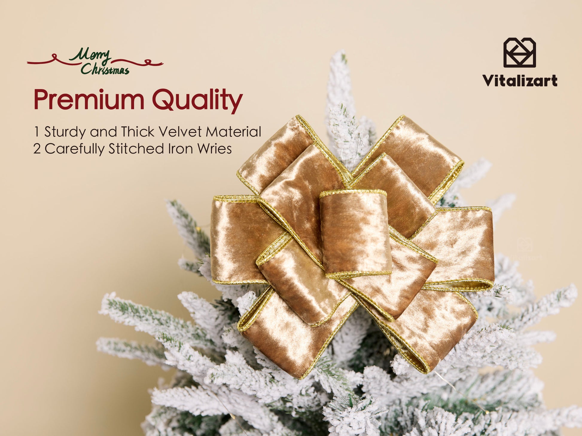 Wired Velvet Metallic Crushed Ribbon 2.5" x 10 Yd (Nude) - Vitalizart