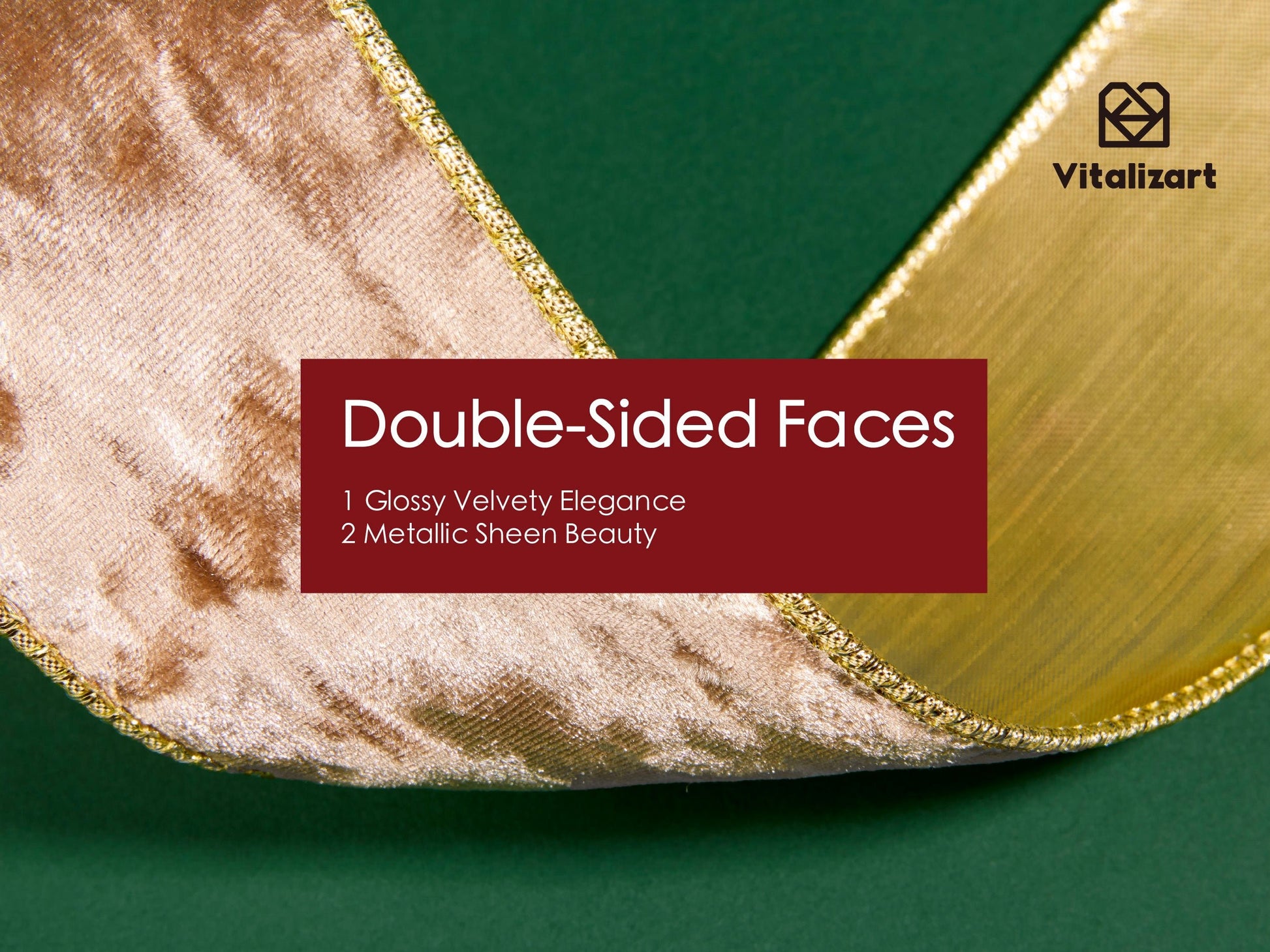 Wired Velvet Metallic Crushed Ribbon 2.5" x 10 Yd (Nude) - Vitalizart