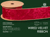 Wired Velvet Metallic Crushed Ribbon 2.5" x 10 Yd (Red) - Vitalizart