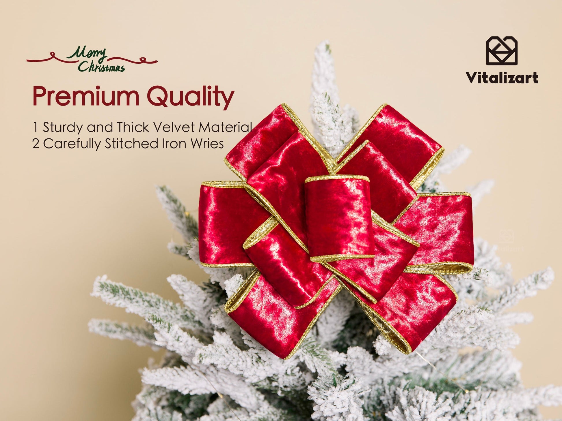 Wired Velvet Metallic Crushed Ribbon 2.5" x 10 Yd (Red) - Vitalizart