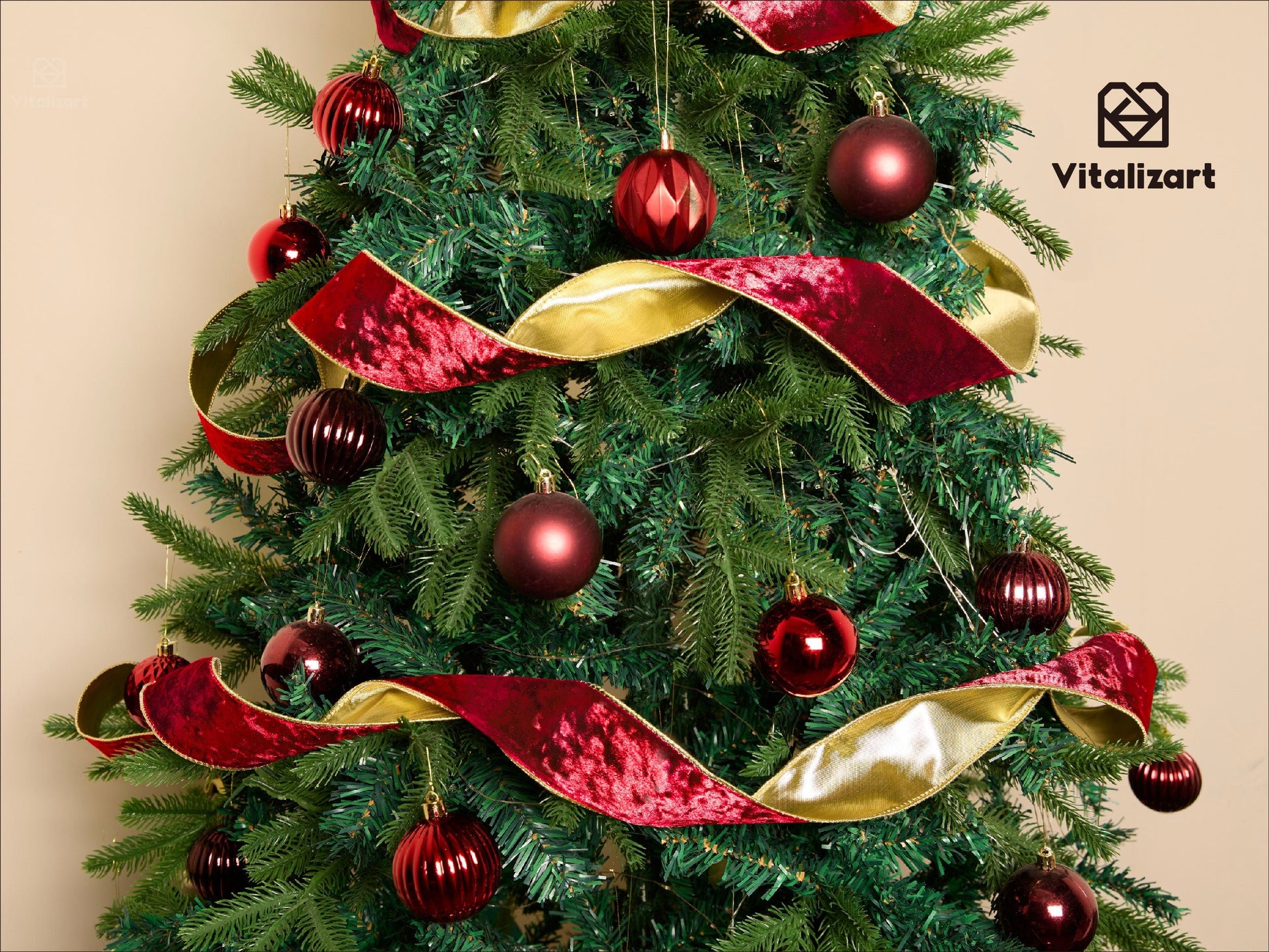 Wired Velvet Metallic Crushed Ribbon 2.5" x 10 Yd (Red) - Vitalizart