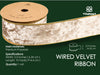Wired Velvet Metallic Crushed Ribbon 2.5" x 10 Yd (Champagne) - Vitalizart