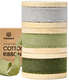 Cotton Ribbon Handmade Fringe 5/8" x 21 Yd (Green & Incanus) - Vitalizart
