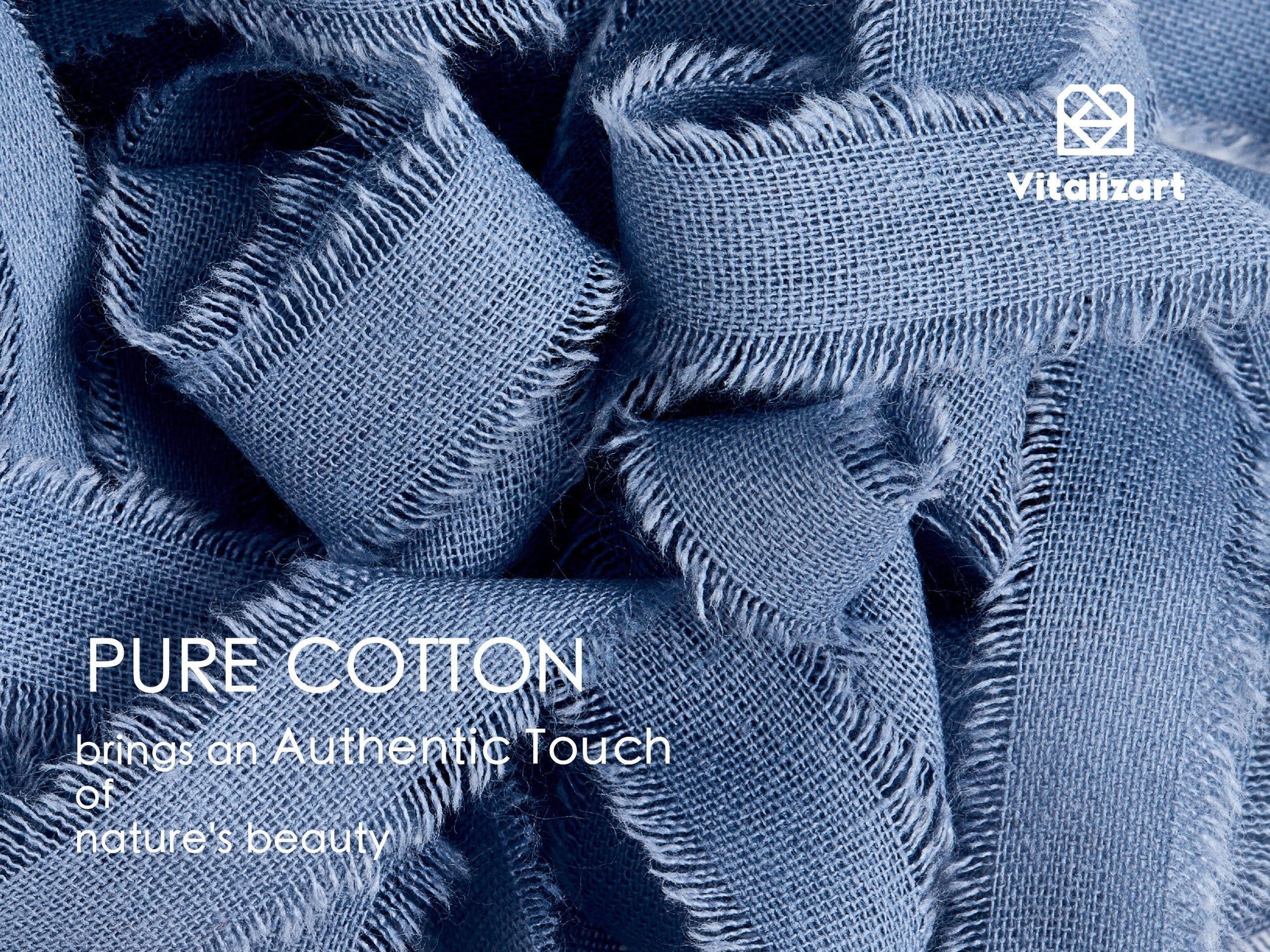Cotton Ribbon Handmade Fringe 5/8" x 21 Yd (Blue Set) - Vitalizart