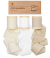 Cotton Ribbon Handmade Fringe 1.5" x 15 Yd (Nude & White) - Vitalizart