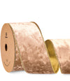 Wired Velvet Metallic Crushed Ribbon 2.5" x 10 Yd (Nude) - Vitalizart