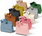 Mixed Colors Medium Paper Gift Bags with Ribbon Handles — Set of 10